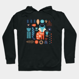 Soft And Sweet Scandinavian Fox Folk Art Hoodie